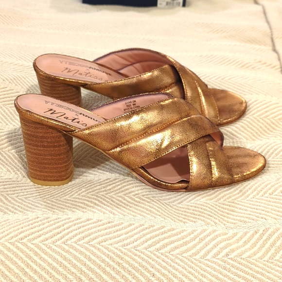 Rose gold heeled mule sandal - Picture 3 of 6